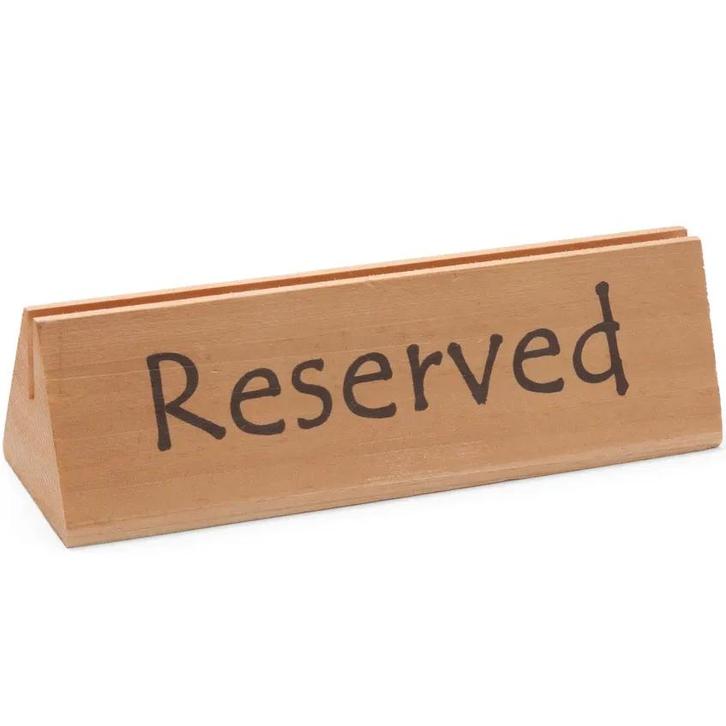 Tafelbordje | Hout | Reserved | Met Menukaartsleuf |, Zakelijke goederen, Horeca | Keukenapparatuur, Nieuw in verpakking, Verzenden
