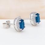 Zonder minimumprijs - Oorbellen Verguld Saffier - Topaas -, Handtassen en Accessoires, Oorbellen, Nieuw