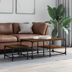 vidaXL 2-delige Tafeltjesset bewerkt hout bruin eikenkleur, Huis en Inrichting, Verzenden, Nieuw