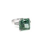 Bague - 14 carats Or blanc - 10.99ct. tw. Vert Diamant