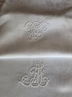 Nappe en damassé monogrammée A J - Nappe - 237 cm - 182 cm, Antiek en Kunst