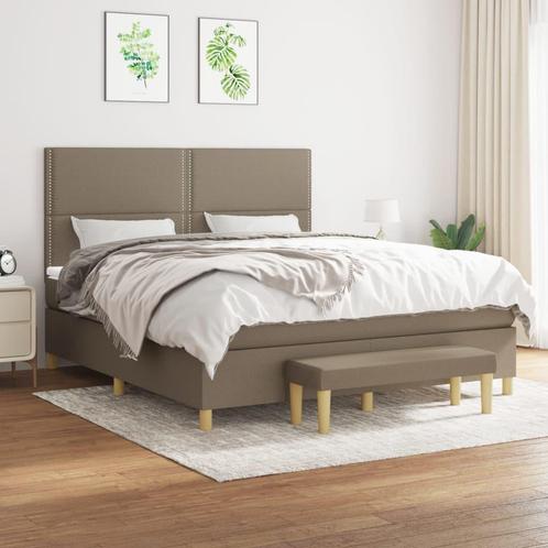 vidaXL Boxspring met matras stof taupe 180x200 cm, Huis en Inrichting, Slaapkamer | Bedden, Nieuw, Verzenden