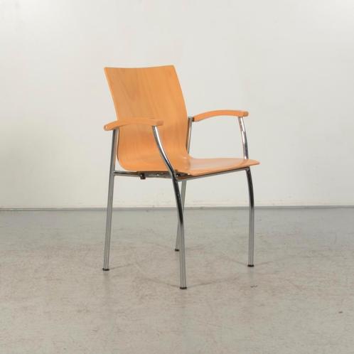 Kantinestoel Frontseat - Hout - Vaste armsteunen, Huis en Inrichting, Stoelen, Gebruikt, Ophalen of Verzenden