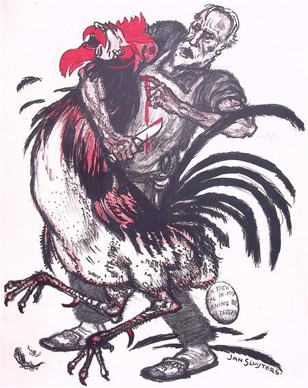 Spotprent over persvrijheid tijdens Eerste Wereldoorlog, Antiek en Kunst, Kunst | Litho's en Zeefdrukken, Verzenden