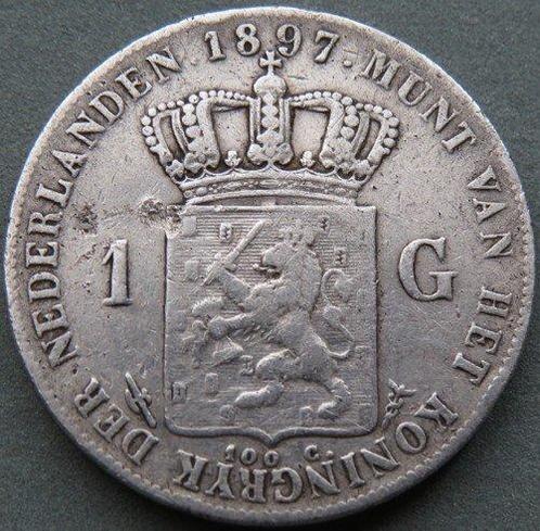 Nederland. Wilhelmina. 1 Gulden 1897 (Zonder Minimumprijs), Postzegels en Munten, Munten | Nederland