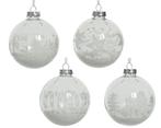 Kerstballen van glas transparant kerstprint snowflake etc  8, Nieuw