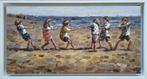 Francis Cristaux (1950) - Tirage à la corde - Enfants sur la, Antiek en Kunst
