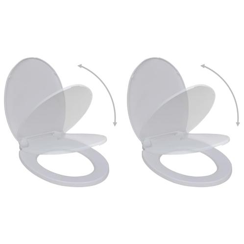 vidaXL Toiletbrillen met soft-close deksels 2 st kunststof, Doe-het-zelf en Bouw, Sanitair, Nieuw, Verzenden