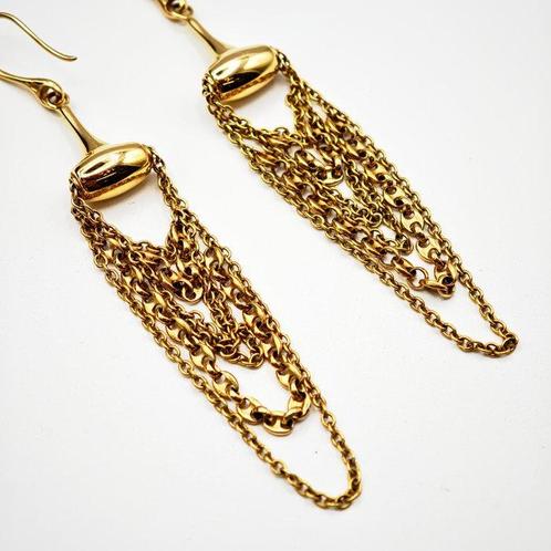 Gucci - Boucles doreilles - X - 18 carats Or jaune - Chaine, Handtassen en Accessoires, Oorbellen
