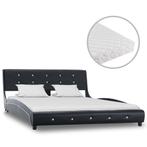 vidaXL Lit avec matelas Noir Similicuir 140x200 cm, Verzenden, Neuf