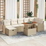 vidaXL 8-delige lounge set voor buiten met kussens in beige, Tuin en Terras, Tuinsets en Loungesets, Verzenden, Nieuw