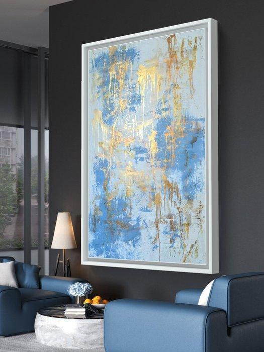 Irena Lenartowicz - Blue&Gold Composition - XXL, Antiek en Kunst, Kunst | Schilderijen | Modern