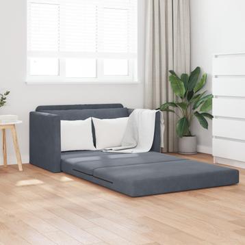 vidaXL Zetelbed 2-in-1 Donkergrijs 124x204x61 cm Velvet, Verzenden