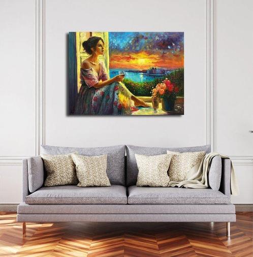 Ricard - Muchacha tomando vino, Antiek en Kunst, Curiosa en Brocante