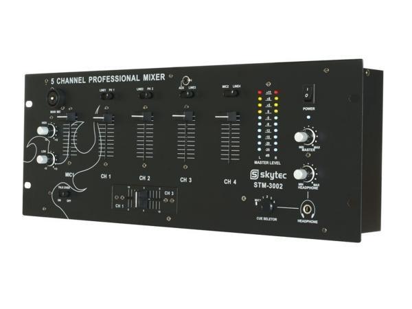 Veiling - SkyTec STM-3002 5 Kanaals 19 Mixer met Microfoon, Musique & Instruments, Tables de mixage
