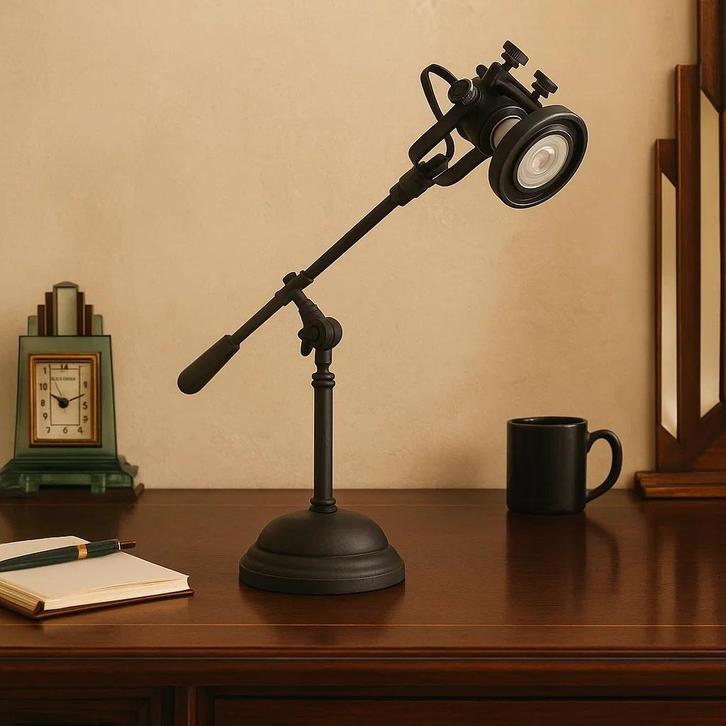 Tafel en bureaulampen Messing Tafellamp Prescott Antiek Zwar, Huis en Inrichting, Lampen | Tafellampen, Verzenden