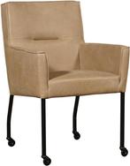 Taupe leren moderne eetkamerstoel - Kenia Leer Taupe (taupe, Huis en Inrichting, Overige kleuren, Nieuw, Leer, Ophalen of Verzenden