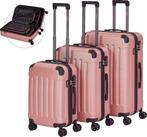 Kofferset - 3 delig - Trolley - Reiskofferset - Roze - Arebo, Handtassen en Accessoires, Koffers, Verzenden, Nieuw