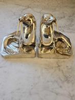 Silvered bronze walrus bookends - Georges Laurent -, Antiek en Kunst