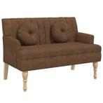 Bank met Kussens Bruin | Retour Deal | Woonkamer, Verzenden, Minder dan 75 cm, Rechte bank, Minder dan 150 cm