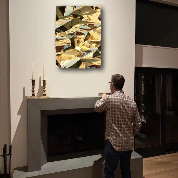 AVA Design - Hurricane Gold Mirrorpremium design, Antiek en Kunst, Kunst | Designobjecten