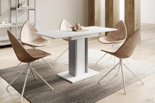 Meubella Eetkamertafel Wit Grijs 140 cm Uitschuifbaar, Maison & Meubles, Tables | Tables à manger, Envoi