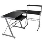 vidaXL Hoekbureau 132x112x99 cm bewerkt hout zwart, Verzenden, Nieuw