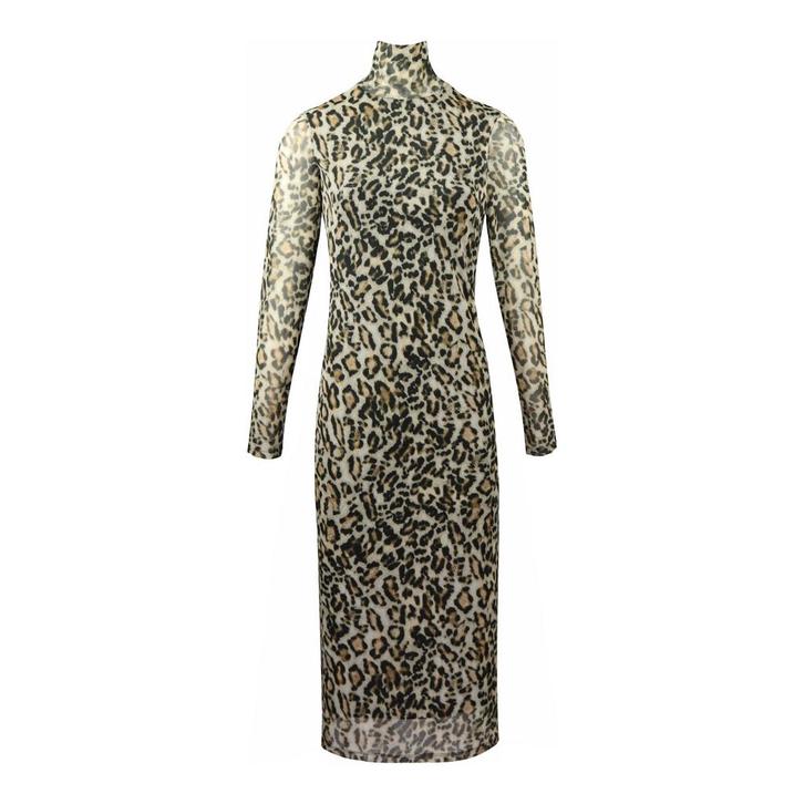 Marc Aurel • lange jurk in luipaard • 36, Kleding | Dames, Truien en Vesten, Bruin, Nieuw, Maat 36 (S), Verzenden