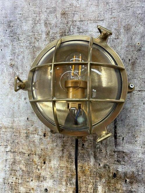 Cage light - Laiton, Verre, Antiek en Kunst, Antiek | Wandborden en Tegels