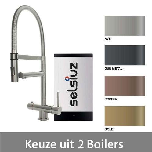 Kokendwaterkraan Selsiuz XL RVS Inclusief Combi Extra Boiler, Doe-het-zelf en Bouw, Sanitair, Kraan, Nieuw, Chroom, Ophalen of Verzenden