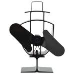 vidaXL Kachelventilator met 2 vinnen zwart, Huis en Inrichting, Verzenden, Nieuw