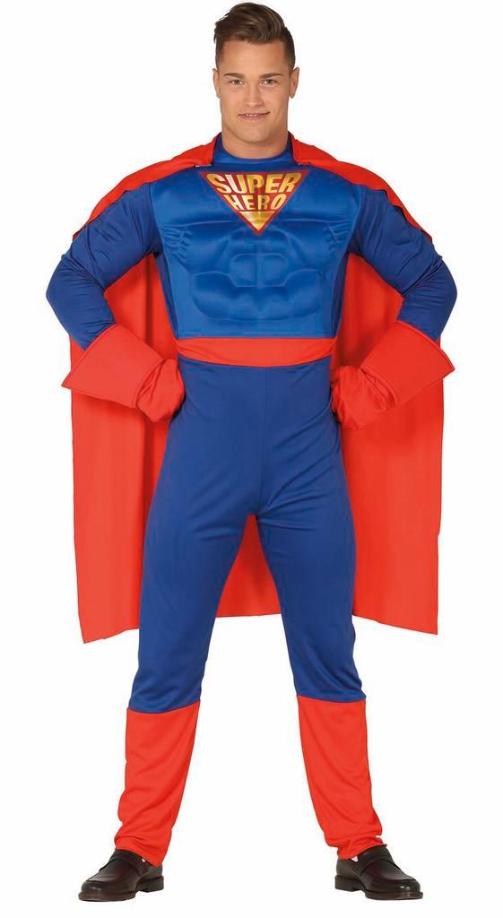 Superheld Kostuum Blauw Rood, Kleding | Heren, Carnavalskleding en Feestkleding, Nieuw, Verzenden