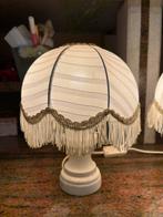 Tafellamp (2) - Hout, Fabric - Vintage tafellamp