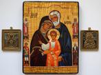 Icoon - RUSSISCH-ORTHODOXE ICOON HEILIGE FAMILIE en twee, Antiek en Kunst