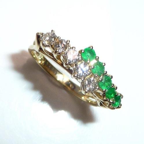 Ring - 18 karaat Geel goud - 0.63ct. tw. Diamant, Handtassen en Accessoires, Ringen