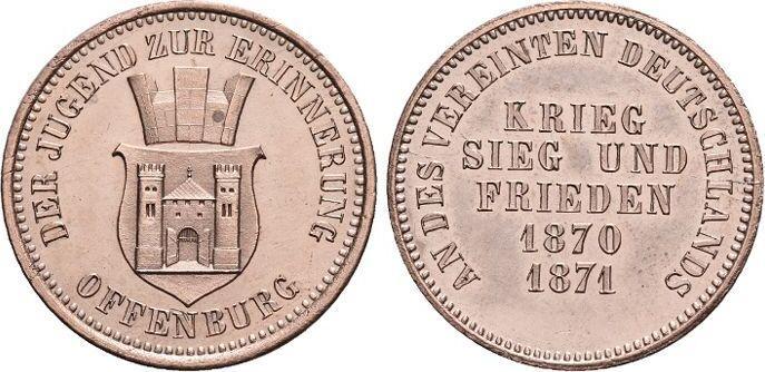 Cu-gedenkkreuzer 1871 Baden-durlach Friedrich I 1852-1907, Timbres & Monnaies, Monnaies | Europe | Monnaies non-euro, Envoi