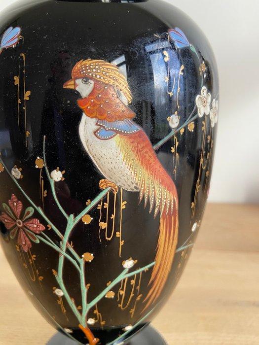 Harrach - dekselvaas (2) - Opaline glas - Koppel glazen, Antiquités & Art, Antiquités | Verre & Cristal