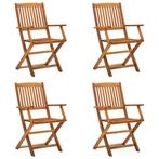 vidaXL Tuinstoelen inklapbaar 4 st massief acaciahout, Tuin en Terras, Tuinstoelen, Verzenden, Nieuw