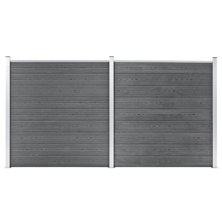 vidaXL Schutting 353x186 cm HKC grijs, Tuin en Terras, Tuinhekken en Hekwerk, Nieuw, Verzenden