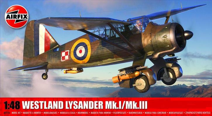 Airfix A07116 Westland Lysander Mk.I/Mk.III Schaal 1:48, Hobby en Vrije tijd, Modelbouw | Vliegtuigen en Helikopters, Nieuw, Overige merken