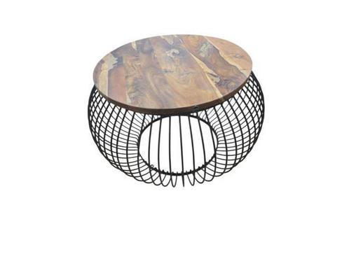 Veiling - Salontafel Mangohout-Industrieel -80 x 80x 51 cm, Huis en Inrichting, Tafels | Salontafels, Nieuw