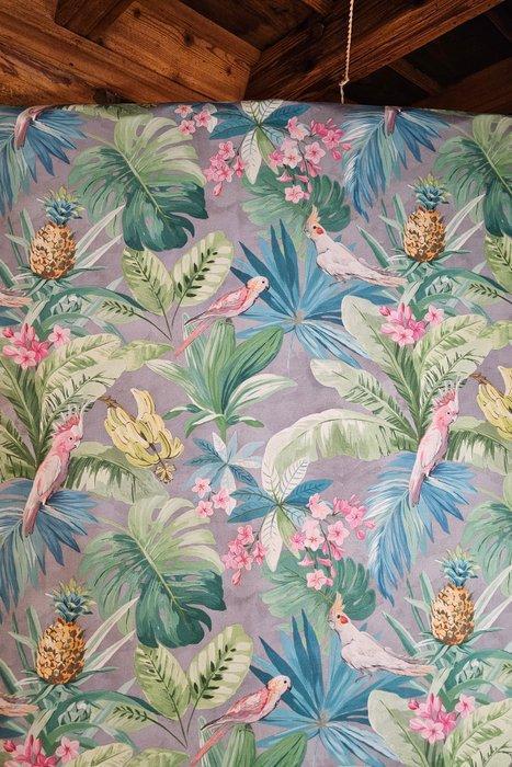 Exclusieve Boheemse stof met papegaaien jungle. - Textiel -, Antiek en Kunst, Antiek | Tapijten, Tafelkleden en Textiel