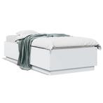 vidaXL Cadre de lit blanc 100x200 cm bois dingénierie, Huis en Inrichting, Slaapkamer | Bedden, Verzenden