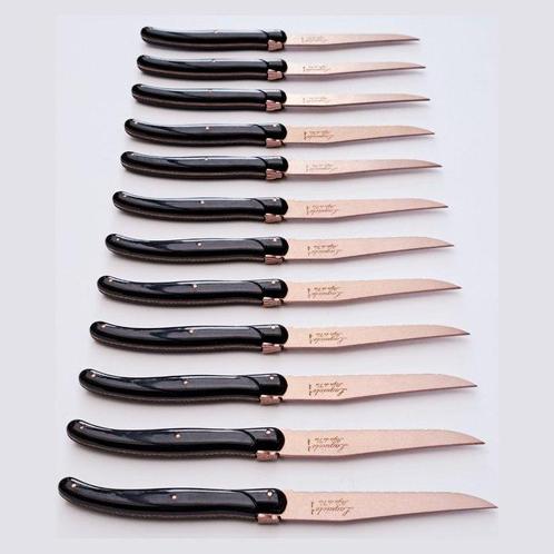 Laguiole - 12x Steak Knives - Copper Red - Style de -, Antiek en Kunst, Antiek | Keukengerei