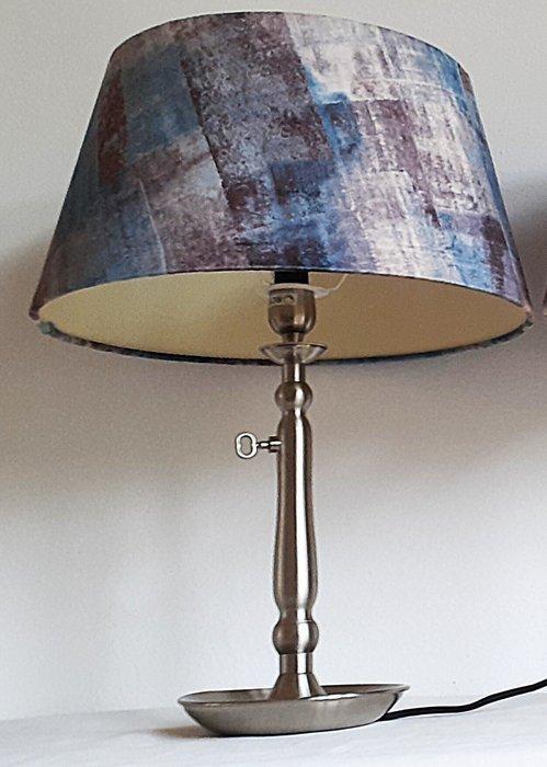 Reliving - Tafellamp - Geborsteld staal / stoffen kap, Antiek en Kunst, Curiosa en Brocante