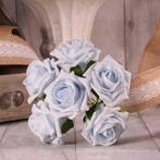 Foamroos Tea Rose Baby Blauw 6 cm 6 stuks, Huis en Inrichting, Nieuw