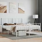 vidaXL Bedframe met hoofd- en voeteneinde metaal wit 160x200, Huis en Inrichting, Slaapkamer | Bedden, Verzenden, Nieuw