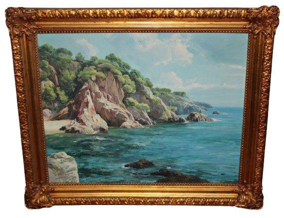 Antonio Fuentes Gómez -LaFuente- (1925-?) - Vista costera, Antiquités & Art, Art | Peinture | Classique