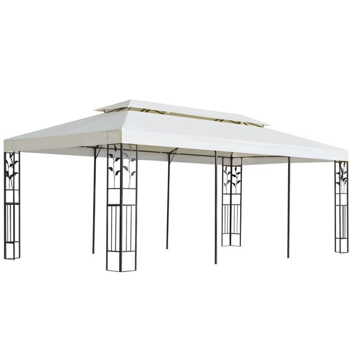 vidaXL Prieel met dubbel dak 6x3 m wit, Tuin en Terras, Partytenten, Nieuw, Verzenden