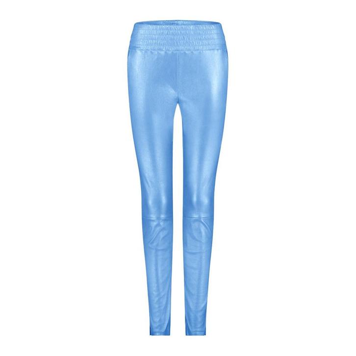 Ibana • leren broek Colette metallic • 36, Kleding | Dames, Broeken en Pantalons, Blauw, Nieuw, Maat 36 (S), Verzenden